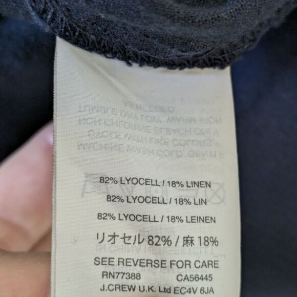 J. Crew Relaxed Jumpsuit S Linen Lyocell Drawstring Navy Blue Comfy Flowy - Picture 11 of 15